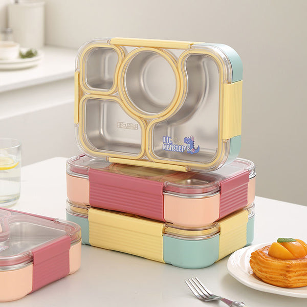 980ml 4 Compartment Stainless Steel  Lunch