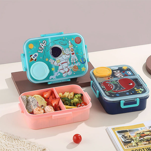 1200ml Cartoon Print Plastic Tiffin Box