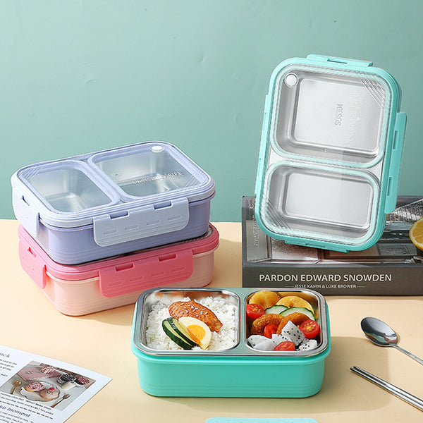 2 Compartment Stainless Steel Lunch Box Lx7096