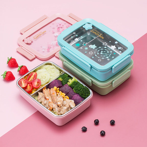 2 Compartment Stainless Steel Lunch Box