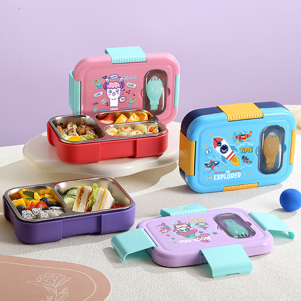 2 Compartments Stainless Steel Kids Bento Box