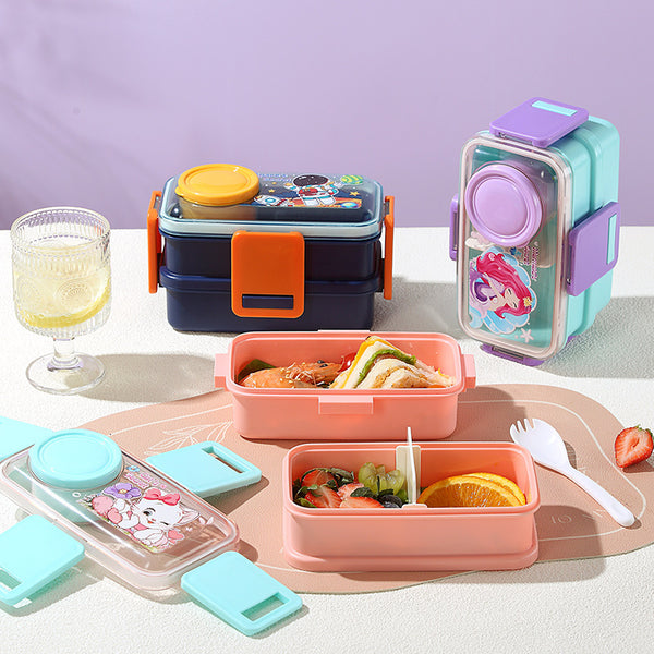 2 Layer Plastic Kids Tiffin Box