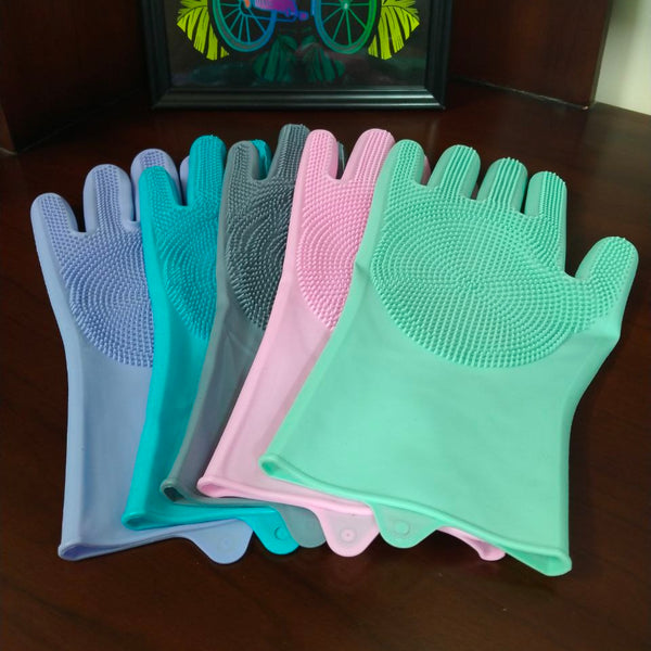 2 in 1 Silicone Gloves
