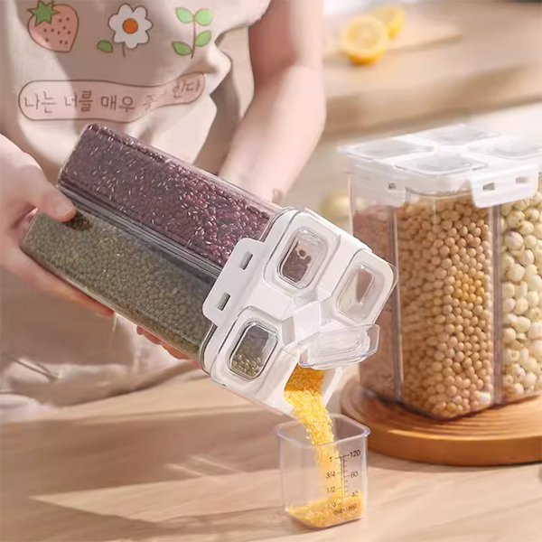 3000ml 4 Grid Cereal Storage Containers