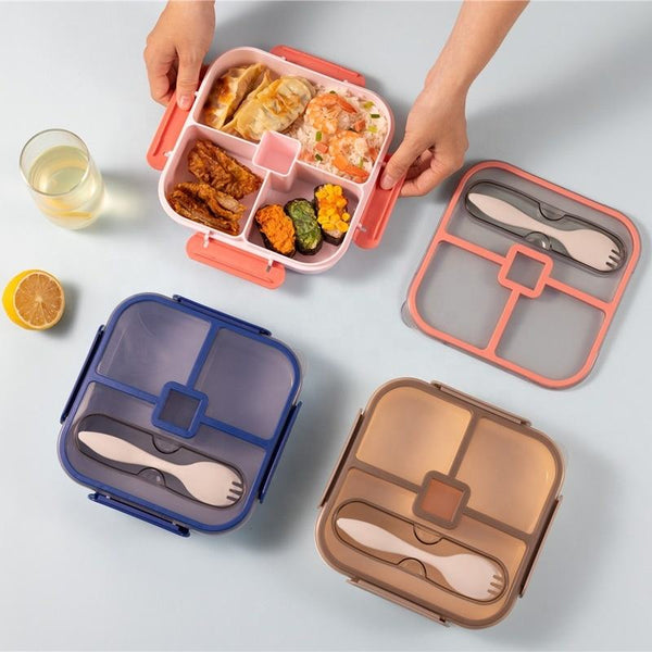 3 Compartment 1100ml Plastic Lunch Box