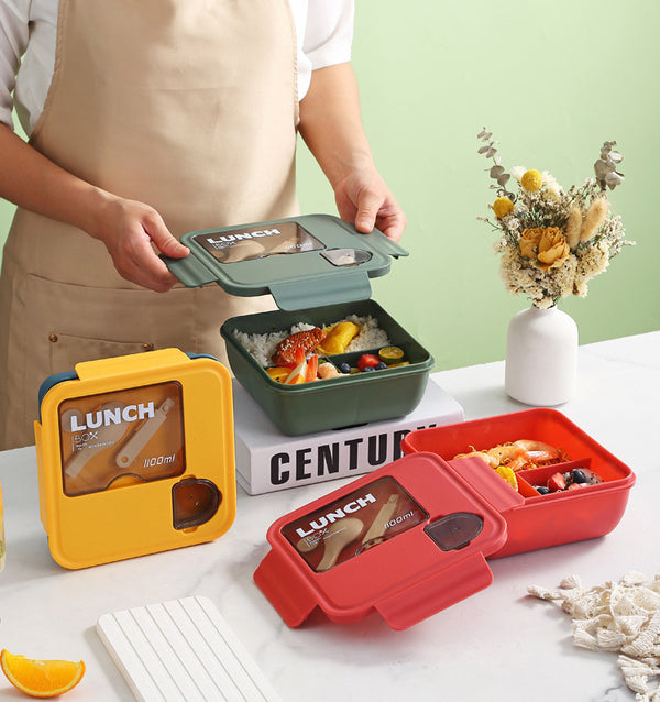 3 Compartment Beautiful Life 1100ml Plastic Lunch Box