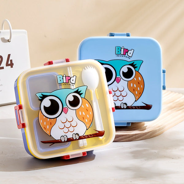 3 Compartment Bird Plastic Lunch Box