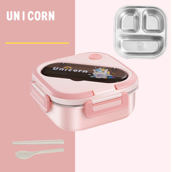 3 Compartment Stainless Steel Cartoon Lunch Box