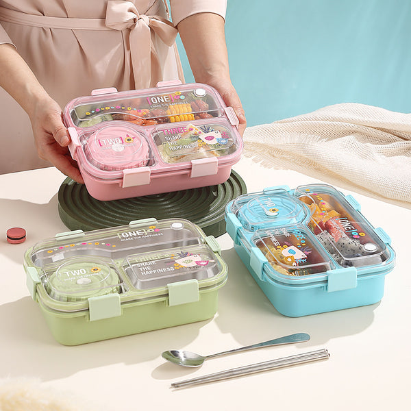 3 Compartment Stainless Steel Lunch Box Lx7122