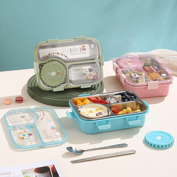 3 Compartment Stainless Steel Lunch Box Lx7122