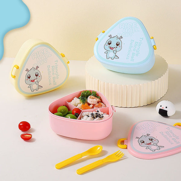 3 Compartment Triangle Plastic Lunch Box