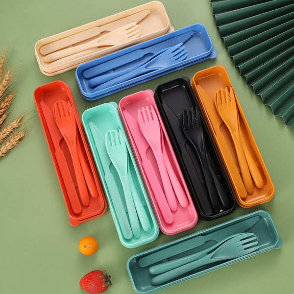 3 Piece Wheat Straw Cutlery Set