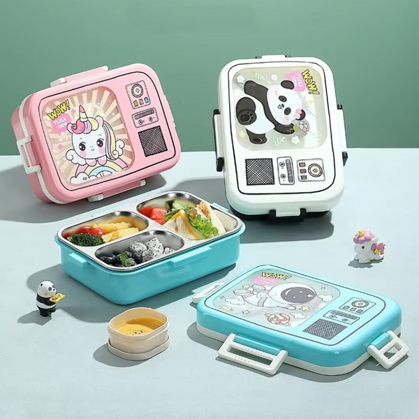 3 Compartment 800ml Stainless Steel Kids Tiffin Box