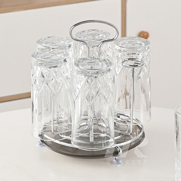 6 Piece Round Silver Glass Holder