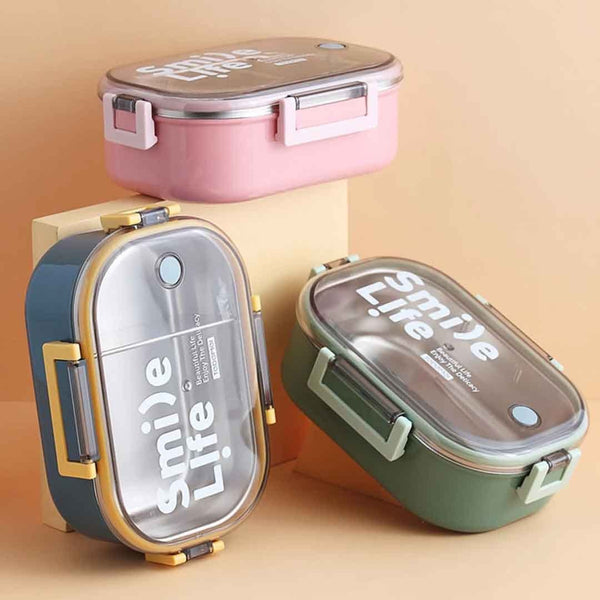 980ml Tedemei Smile Life Stainless Steel Lunch Box