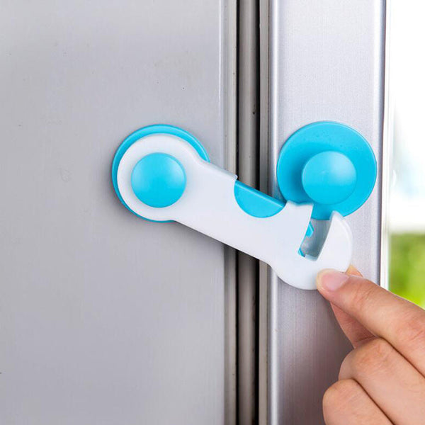 2 Piece Adhesive Cabinet Fridge Drawer Kids Safety Lock