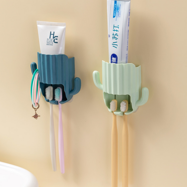Adhesive Cactus Brush Holder