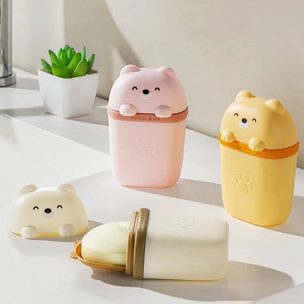 Cartoon Bear Portable Soap Holder