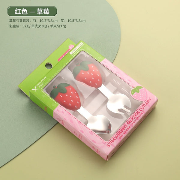 Cherry Design Stainless Steel Cutlery Set For Kid's