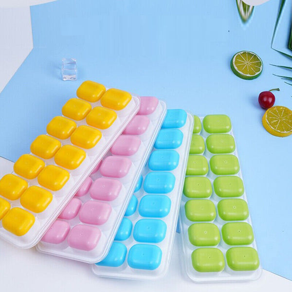 Colorful Silicone Ice Cube Tray with Lid