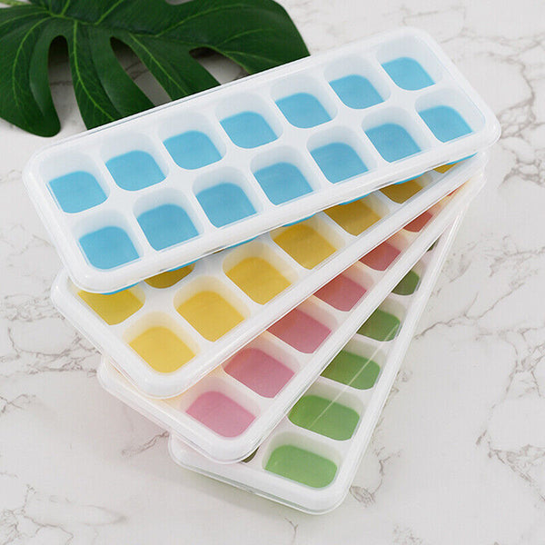 Colorful Silicone Ice Cube Tray with Lid