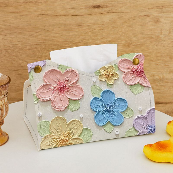 Colorful Flower Print Tissue Storage Bag