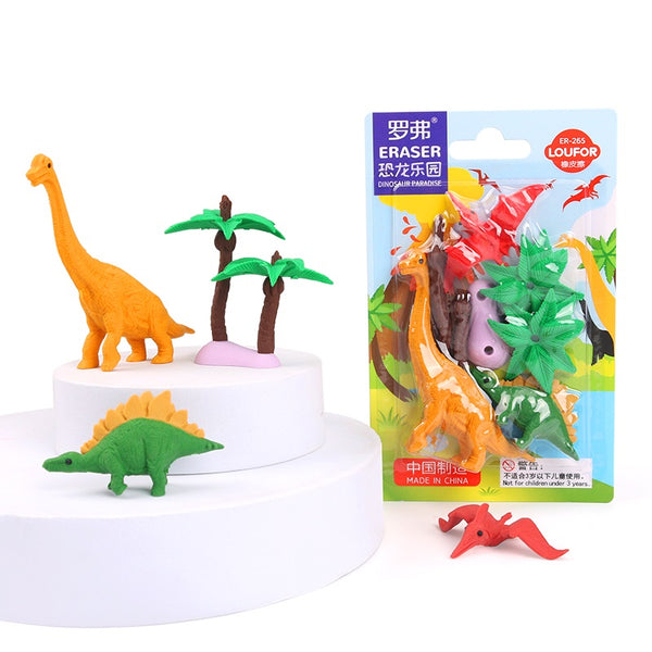 Cute Dinosaur Eraser Set