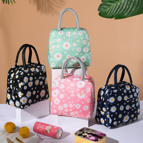 Flower Print Aluminium Foil Lunch Bag