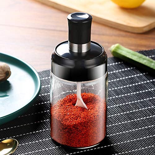 Glass Seasoning Bottle With Spoon