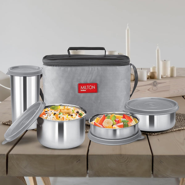 Milton Delicious Combo Insulated Grey Lunch Box