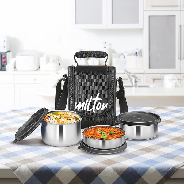 Milton Tasty 3 Black Lunch Box Combo