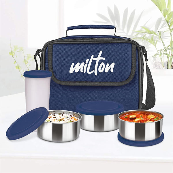 Milton Steel Combi Blue Lunch Box