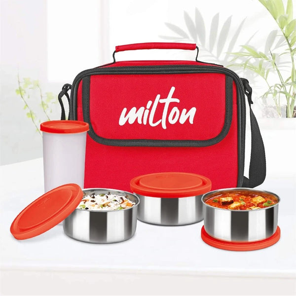 Milton Steel Combi Red Lunch Box