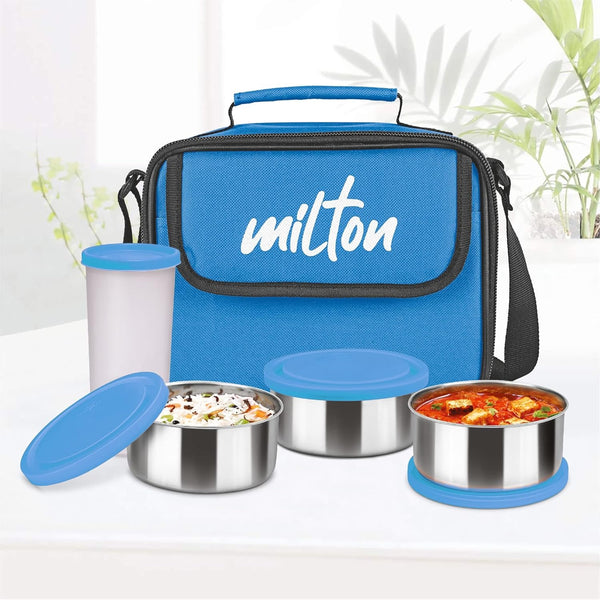 Milton Steel Combi Sky Blue Lunch Box