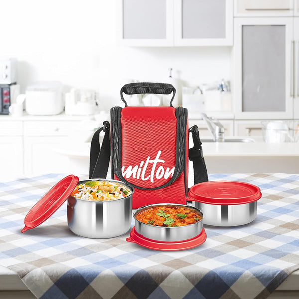 Milton Tasty 3 Red Lunch Box Combo