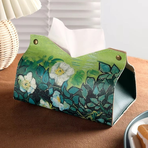 Pu Leather Mini Desktop Tissue Storage Box