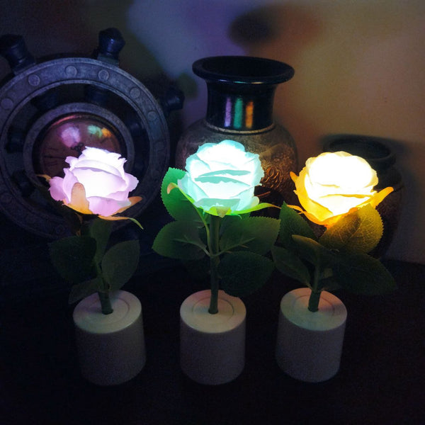 Rose Flower With Vase led Light